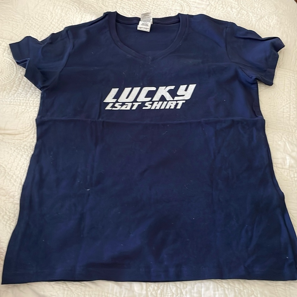 Lucky LSAT shirt back short sleeve size M cotton Navy